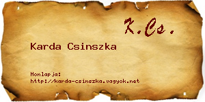 Karda Csinszka névjegykártya
